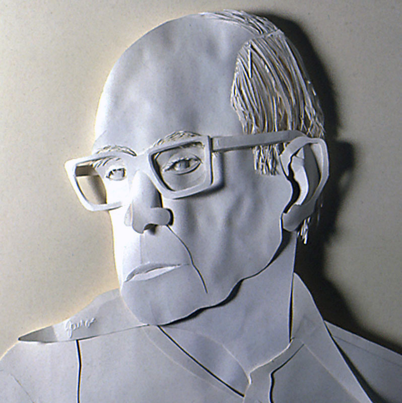 Escultura en papel una cara de una persona